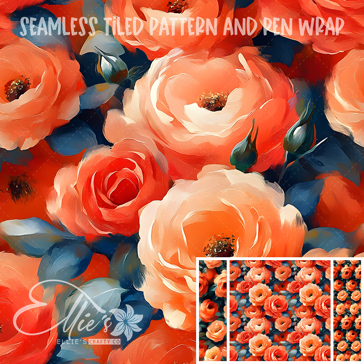 Floral 100 - Seamless Tiled Pattern Digital Images for Vinyl/Tumbler Wraps & Pen Wraps