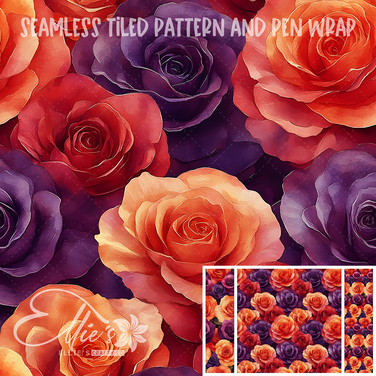 Floral 101 - Seamless Tiled Pattern Digital Images for Vinyl/Tumbler Wraps & Pen Wraps