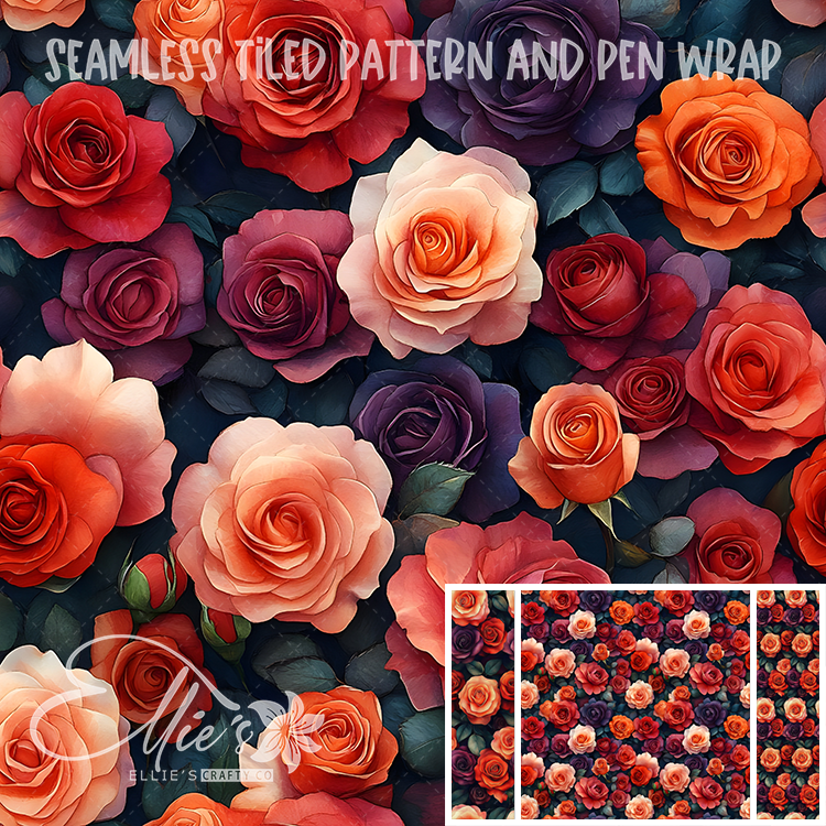Floral 102 - Seamless Tiled Pattern Digital Images for Vinyl/Tumbler Wraps & Pen Wraps