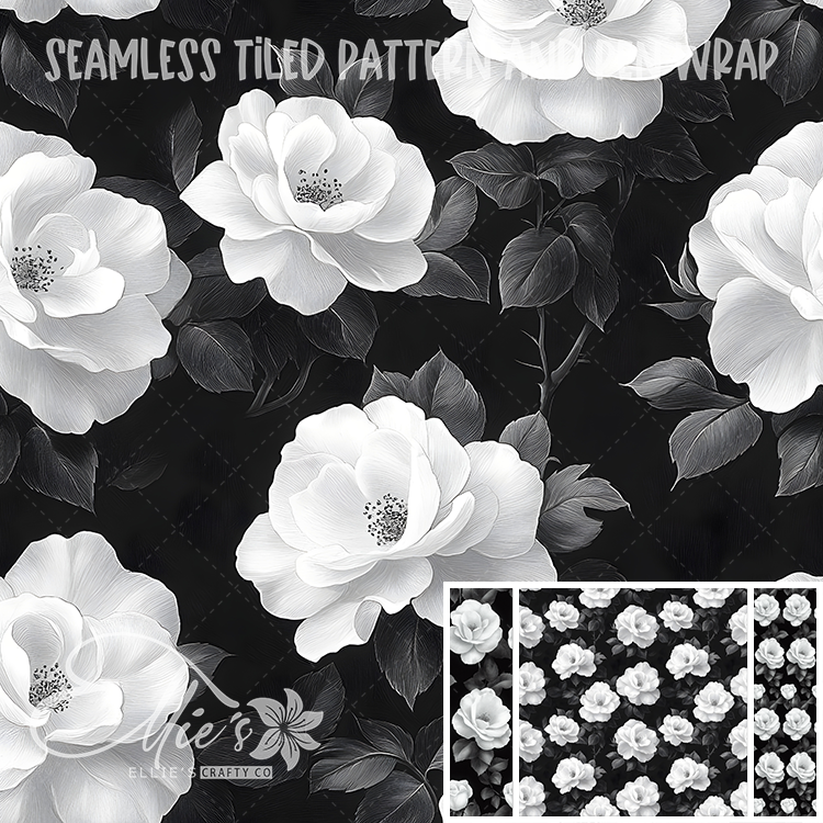 Floral 107 - Seamless Tiled Pattern Digital Images for Vinyl/Tumbler Wraps & Pen Wraps
