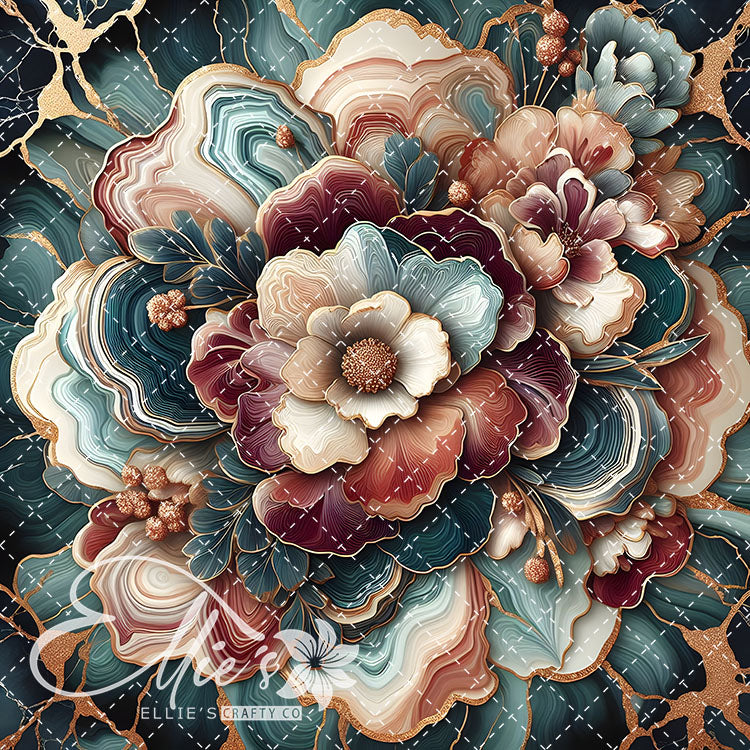 Marble Floral V1 22 Digital Images (Not Seamless)