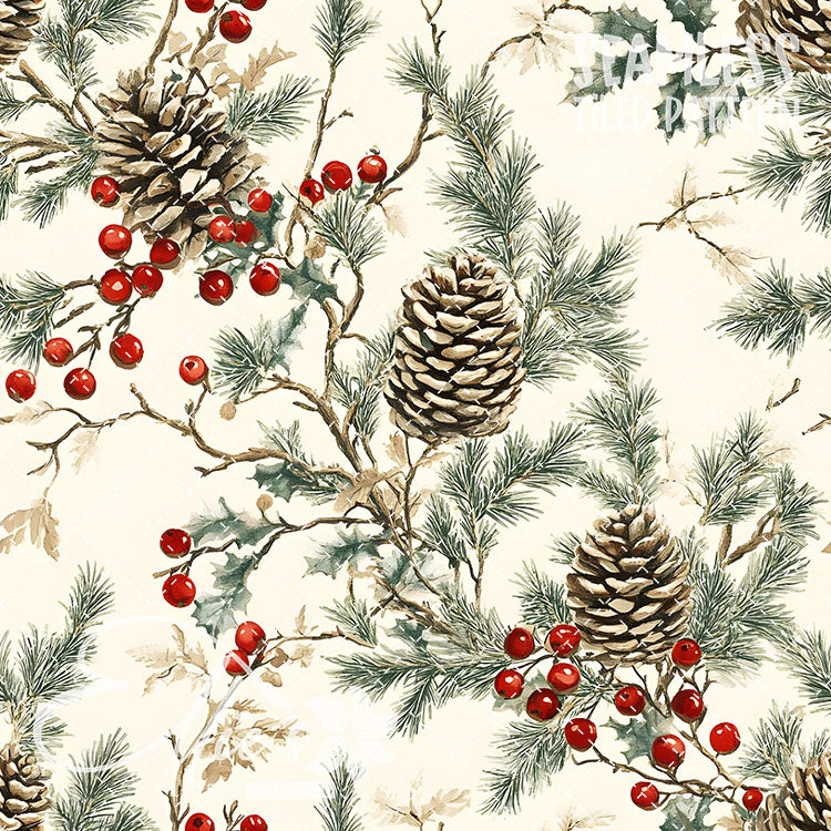 Pinecones - 10 Tiled Pattern Digital Images (Seamless)