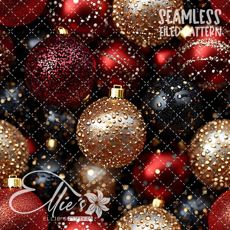 Red Ornaments - 10 Tiled Pattern Digital Images (Seamless)