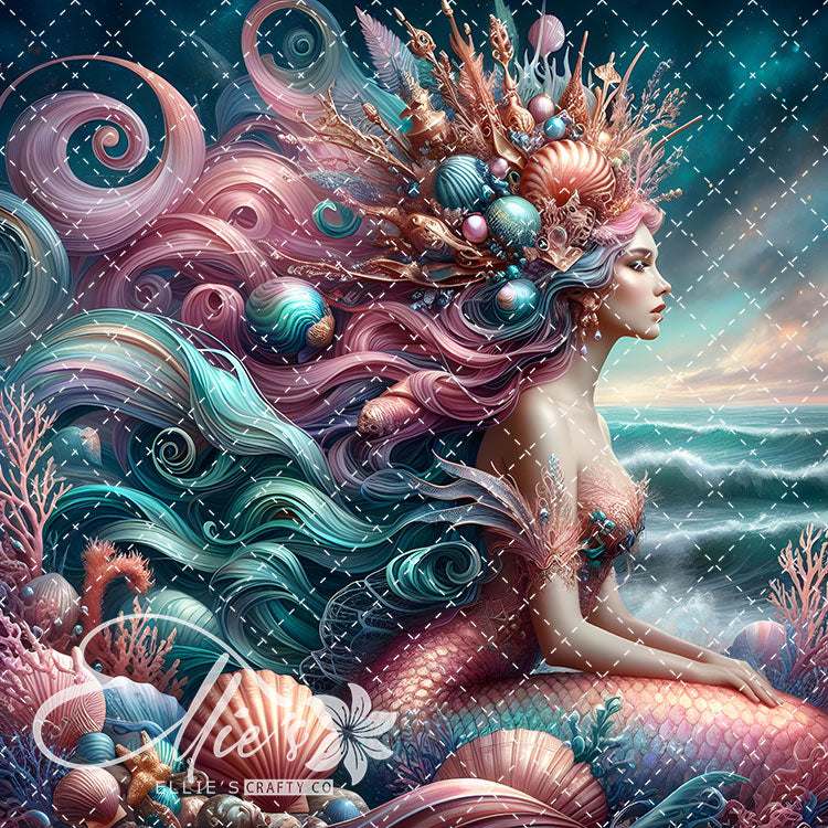 Mermaids Bundle #1 Original Square Size 12 Digital Images (Not Seamless)