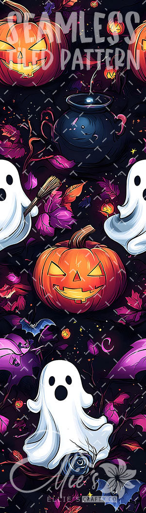 Purple Halloween - 6 Tiled Pattern Digital Images (Seamless) - 7 Pen Wraps (Seamless)