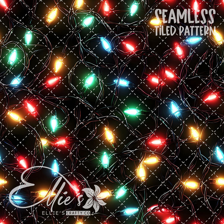Christmas Lights - 10 Tiled Pattern Digital Images (Seamless)