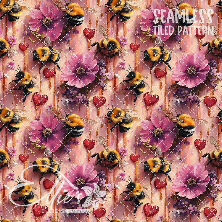 Bee Love Bundle 2 - 30 Tiled Pattern Digital Images (Seamless)
