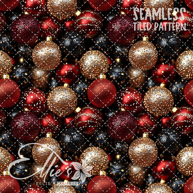 Red Ornaments - 10 Tiled Pattern Digital Images (Seamless)