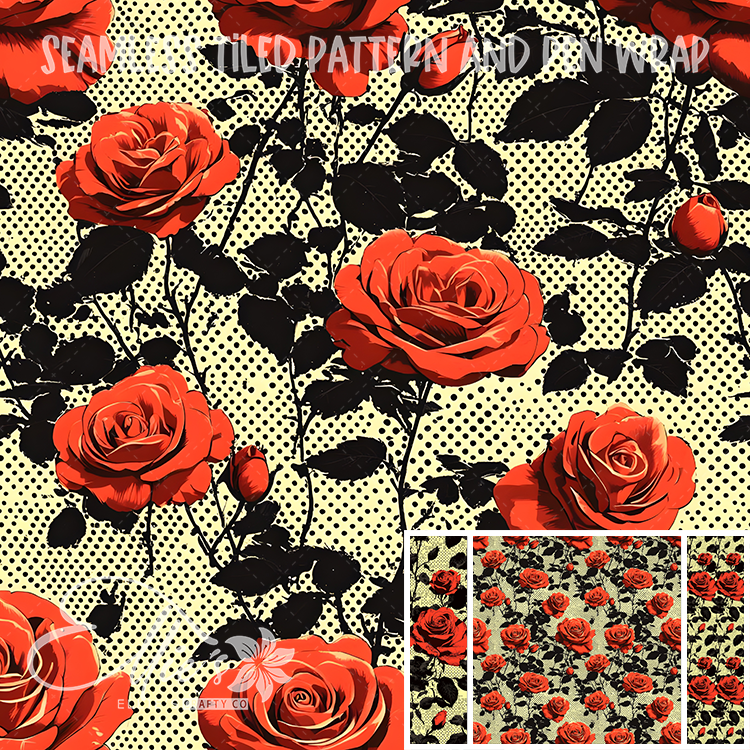 Floral 112 - Seamless Tiled Pattern Digital Images for Vinyl/Tumbler Wraps & Pen Wraps