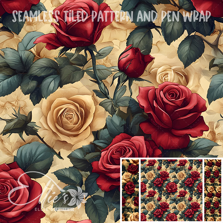 Floral 116 - Seamless Tiled Pattern Digital Images for Vinyl/Tumbler Wraps & Pen Wraps