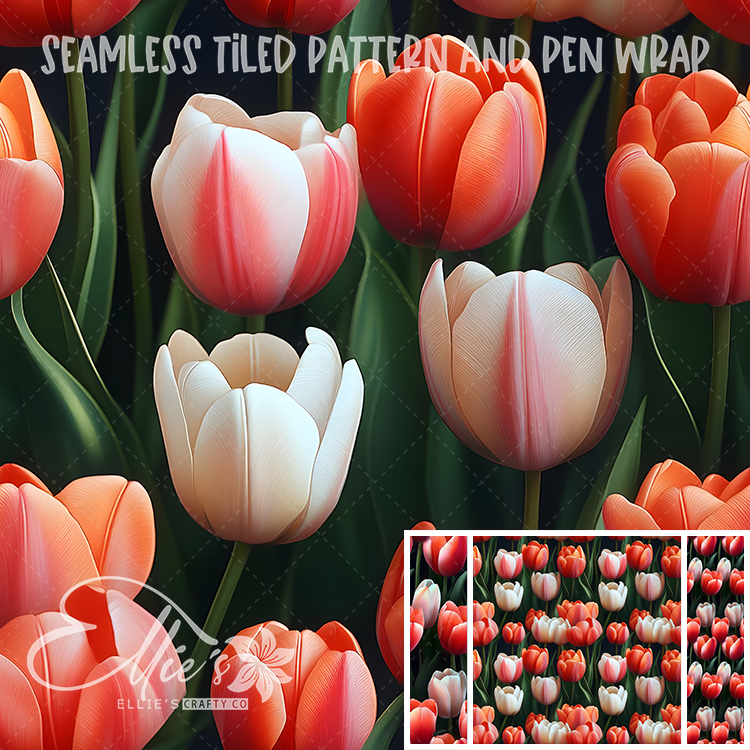 Floral 117 - Seamless Tiled Pattern Digital Images for Vinyl/Tumbler Wraps & Pen Wraps