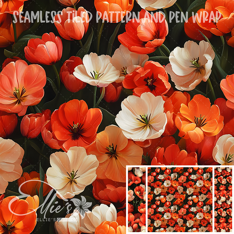 Floral 118 - Seamless Tiled Pattern Digital Images for Vinyl/Tumbler Wraps & Pen Wraps