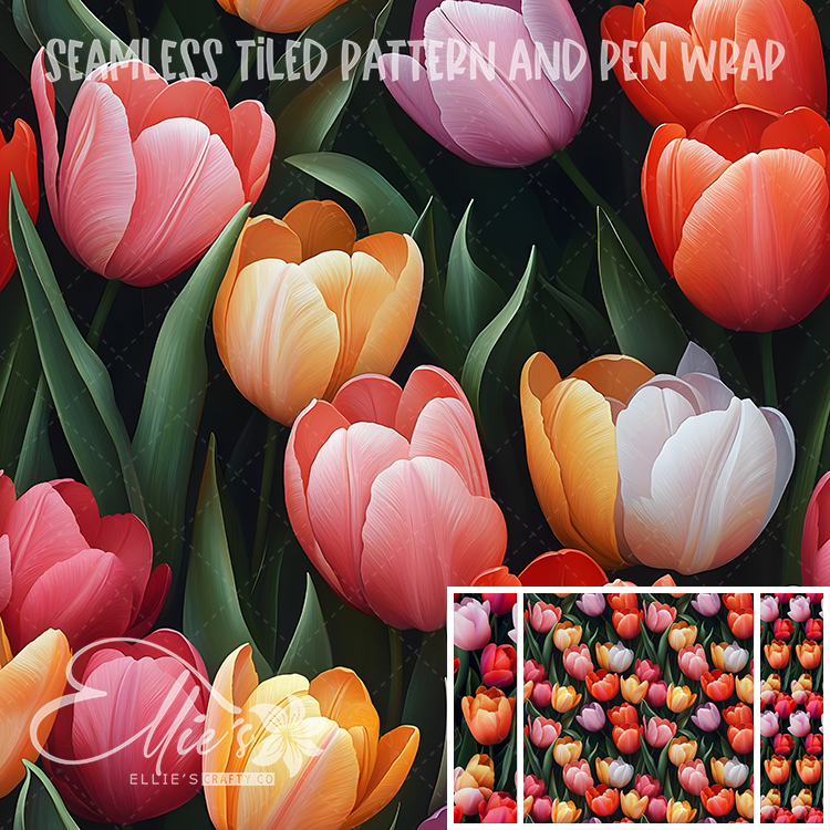 Floral 119 - Seamless Tiled Pattern Digital Images for Vinyl/Tumbler Wraps & Pen Wraps