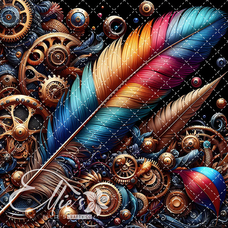 Steampunk Floral V2 20 Digital Images (Not Seamless)