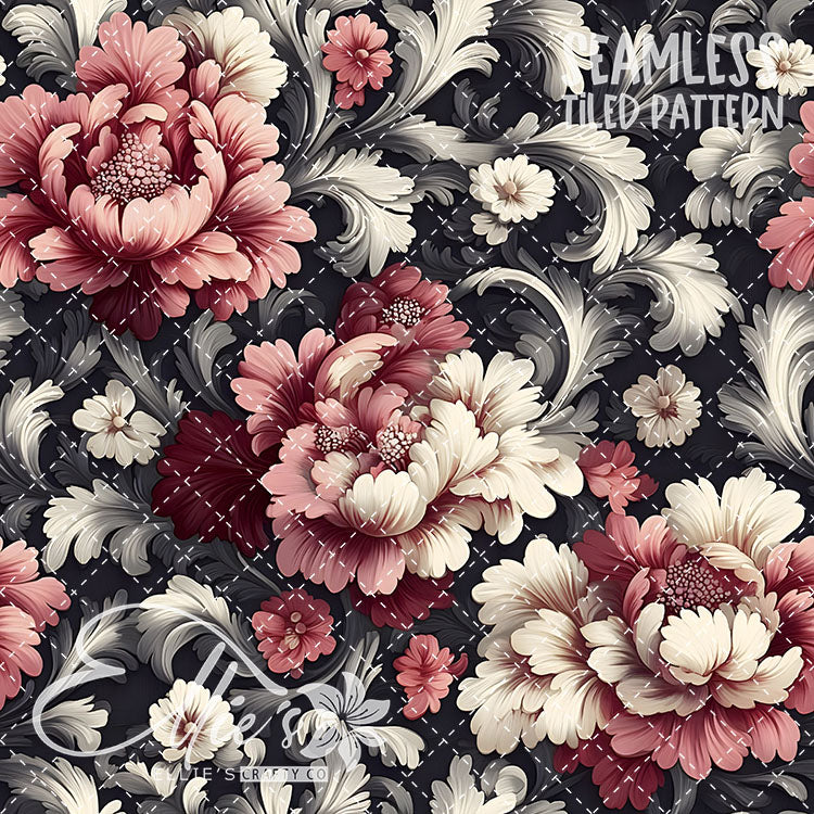Rococo Blush - 15 Tiled Pattern Digital Images (Seamless)