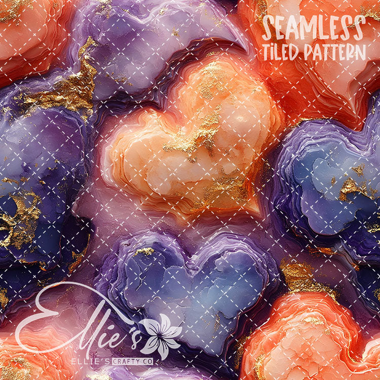 Pastel Hearts Valentines - 21 Tiled Pattern Digital Images (Seamless)