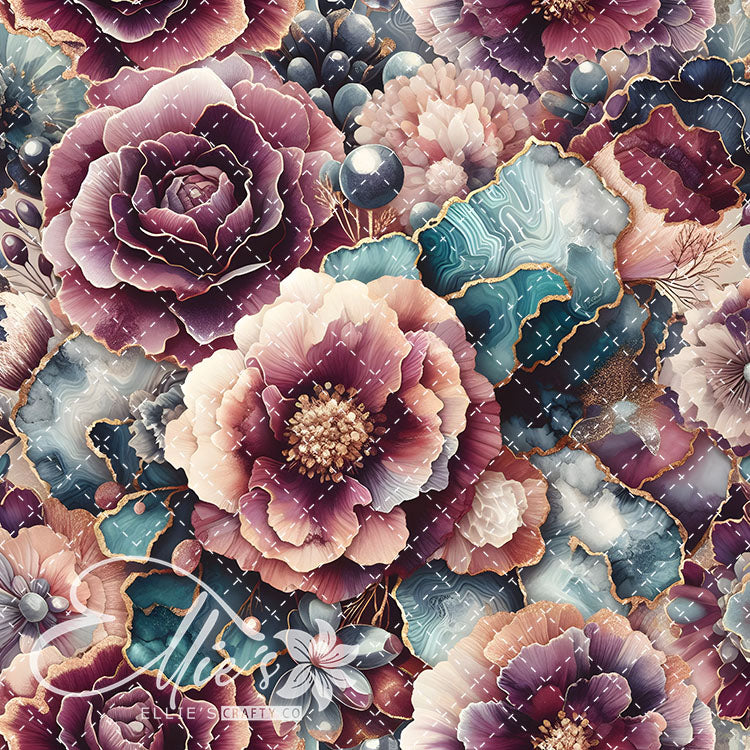 Marble Floral V2 24 Digital Images (Not Seamless)