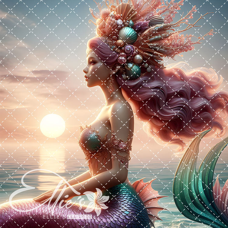 Mermaids Bundle #2 Original Square Size 12 Digital Images (Not Seamless)