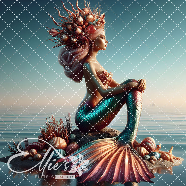 Mermaids Bundle #1 Original Square Size 12 Digital Images (Not Seamless)