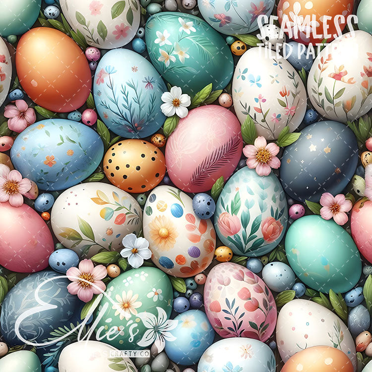 Easter Eggs - 21 Tiled Pattern Digital Images (Seamless) & 11 Images (Not Seamless)