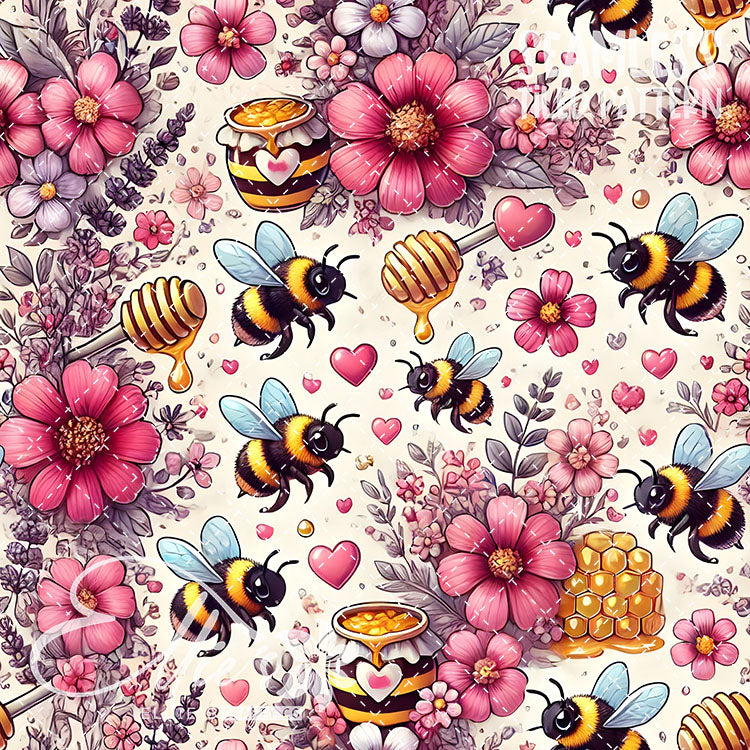 Bee Love Bundle 1 - 26 Tiled Pattern Digital Images (Seamless)