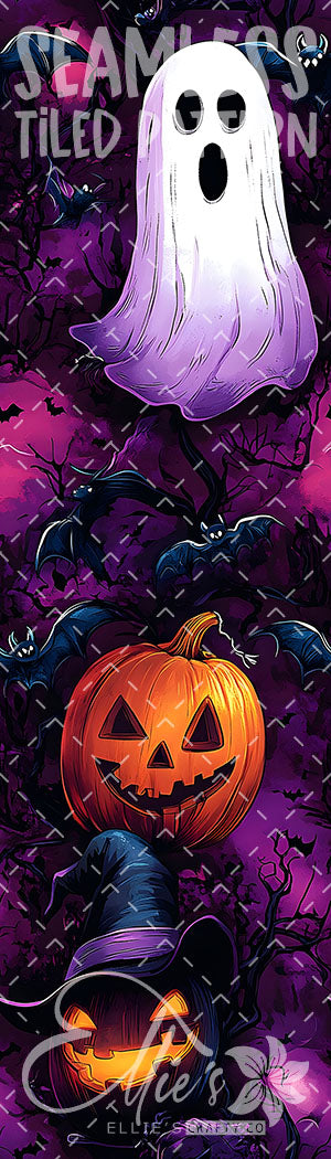 Purple Halloween - 6 Tiled Pattern Digital Images (Seamless) - 7 Pen Wraps (Seamless)
