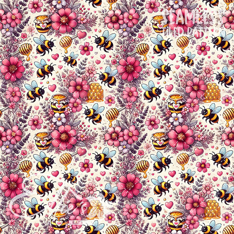 Bee Love Bundle 1 - 26 Tiled Pattern Digital Images (Seamless)