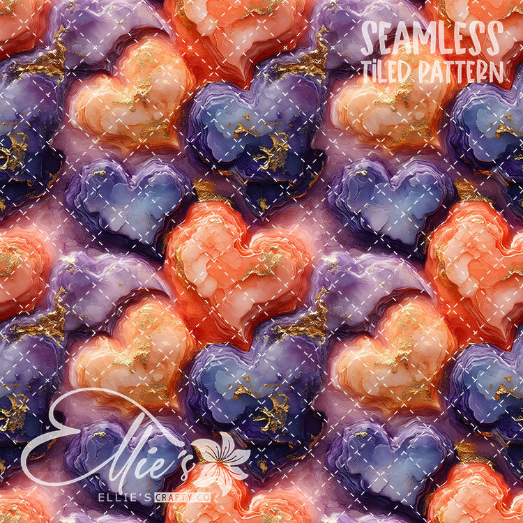 Pastel Hearts Valentines - 21 Tiled Pattern Digital Images (Seamless)