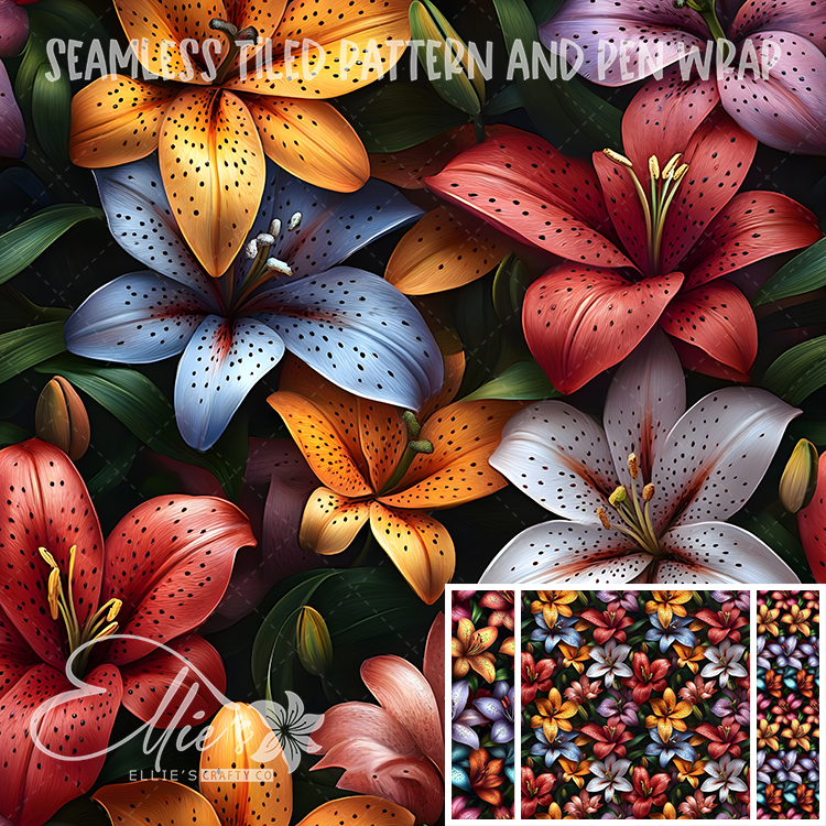 Floral 123 - Seamless Tiled Pattern Digital Images for Vinyl/Tumbler Wraps & Pen Wraps
