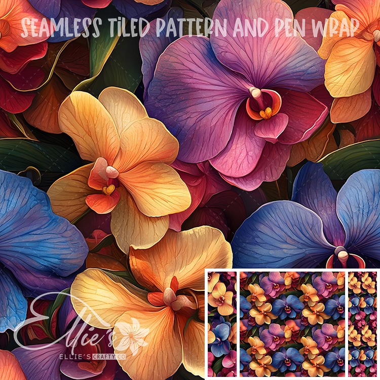 Floral 127 - Seamless Tiled Pattern Digital Images for Vinyl/Tumbler Wraps & Pen Wraps