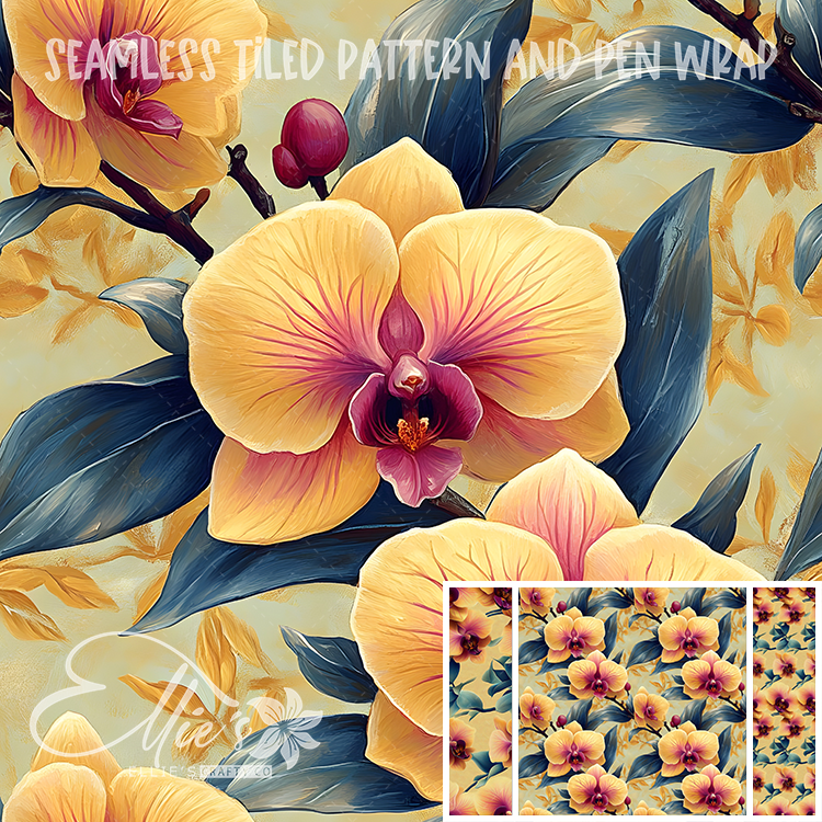 Floral 128 - Seamless Tiled Pattern Digital Images for Vinyl/Tumbler Wraps & Pen Wraps