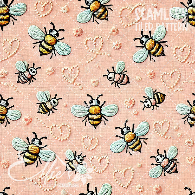 Bee Love Bundle 1 - 26 Tiled Pattern Digital Images (Seamless)