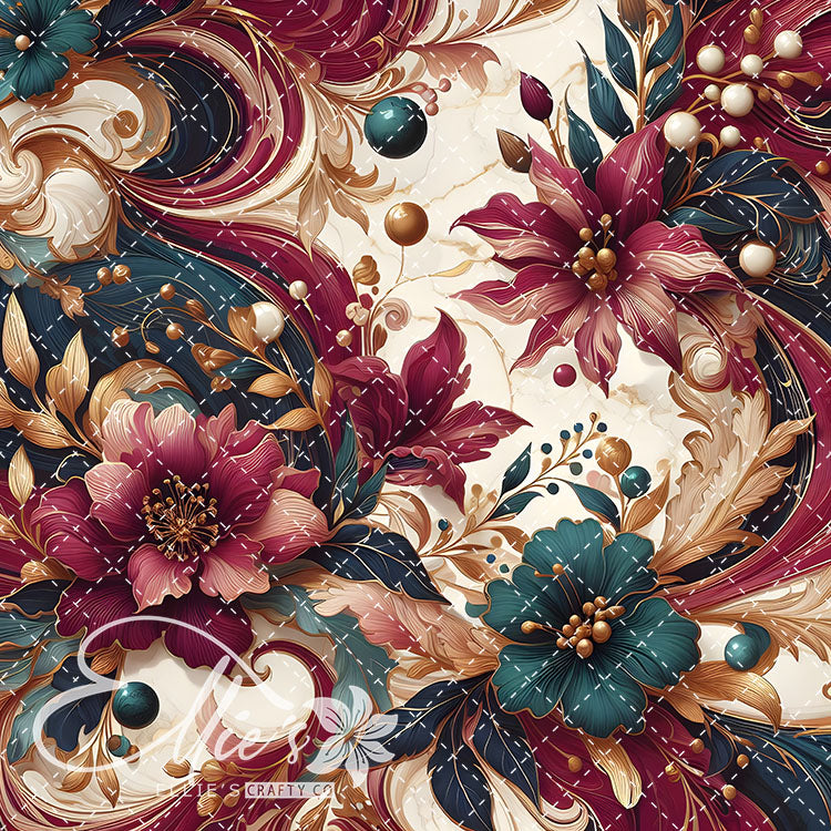 Marble Floral V1 22 Digital Images (Not Seamless)