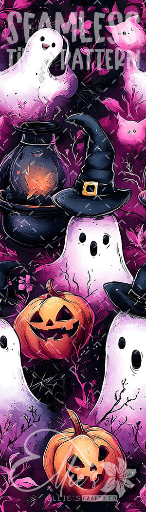 Purple Halloween - 6 Tiled Pattern Digital Images (Seamless) - 7 Pen Wraps (Seamless)