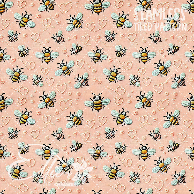 Bee Love Bundle 1 - 26 Tiled Pattern Digital Images (Seamless)