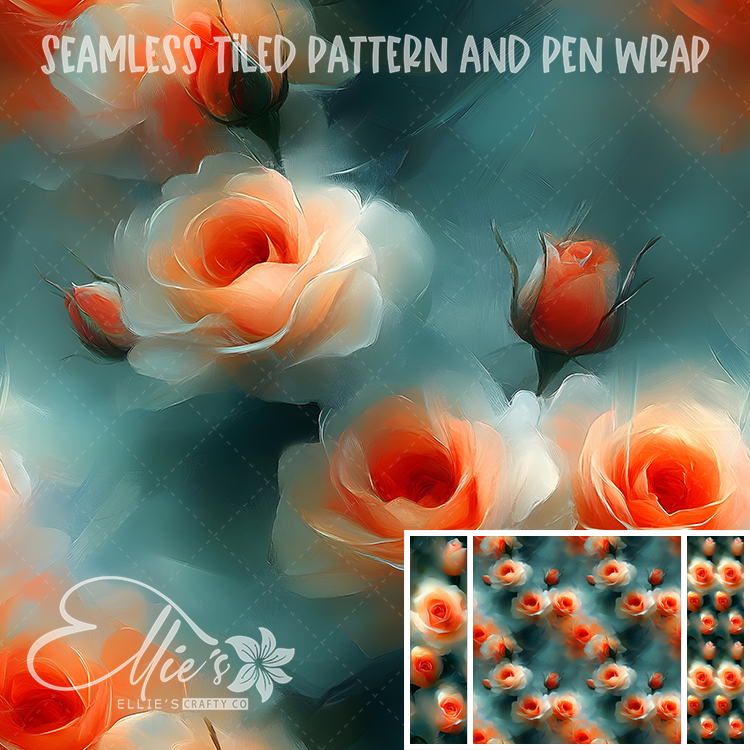 Floral 12 - Seamless Tiled Pattern Digital Images for Vinyl/Tumbler Wraps & Pen Wraps