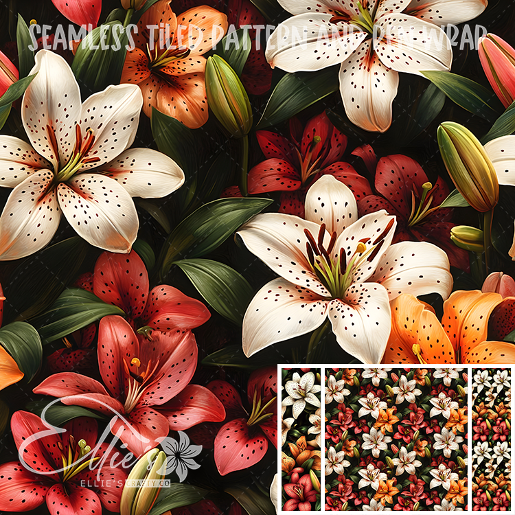 Floral 131 - Seamless Tiled Pattern Digital Images for Vinyl/Tumbler Wraps & Pen Wraps