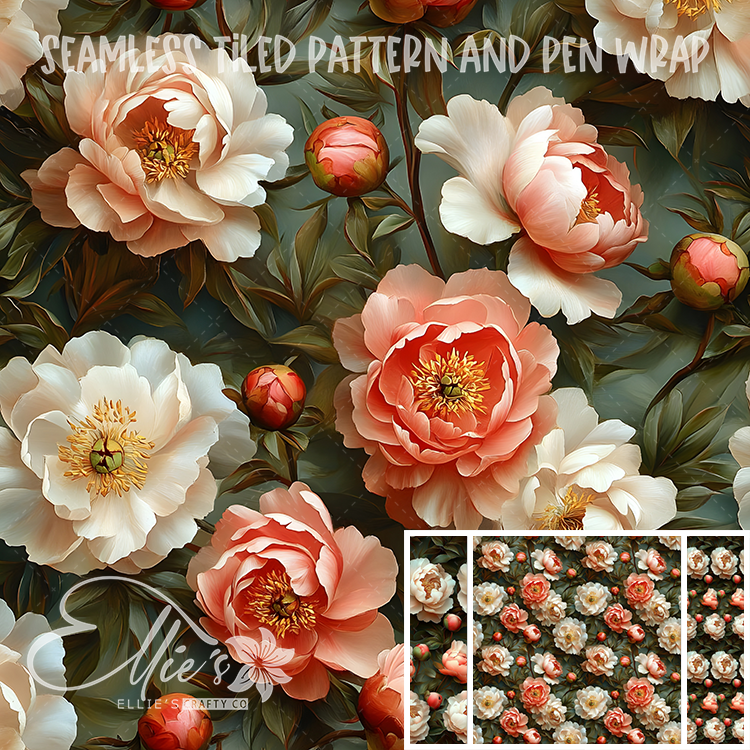 Floral 133 - Seamless Tiled Pattern Digital Images for Vinyl/Tumbler Wraps & Pen Wraps