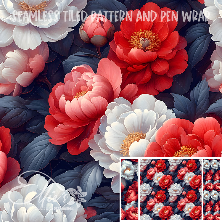 Floral 135 - Seamless Tiled Pattern Digital Images for Vinyl/Tumbler Wraps & Pen Wraps