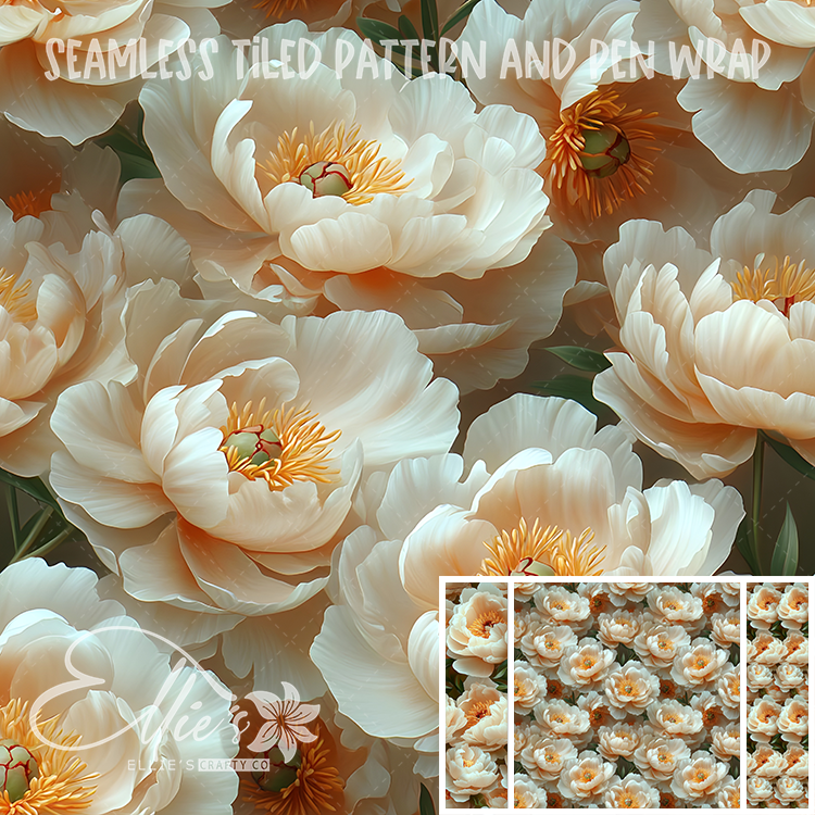 Floral 137 - Seamless Tiled Pattern Digital Images for Vinyl/Tumbler Wraps & Pen Wraps
