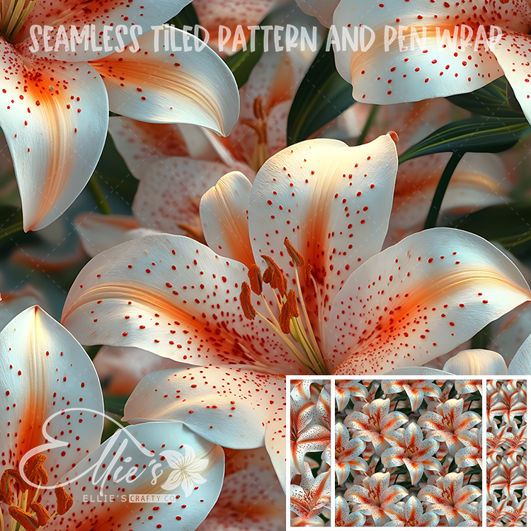 Floral 138 - Seamless Tiled Pattern Digital Images for Vinyl/Tumbler Wraps & Pen Wraps