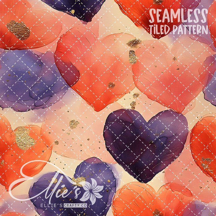 Pastel Hearts Valentines - 21 Tiled Pattern Digital Images (Seamless)