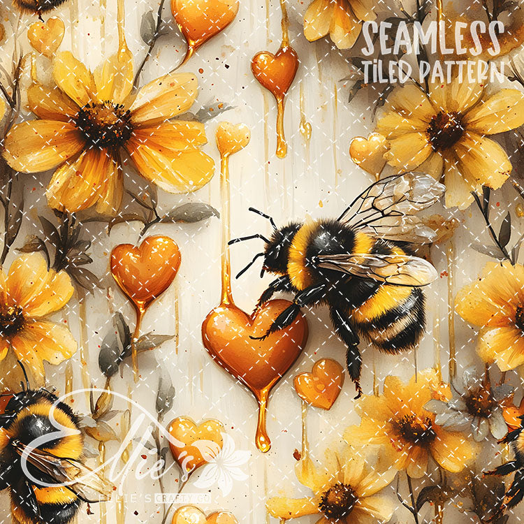 Bee Love Bundle 2 - 30 Tiled Pattern Digital Images (Seamless)