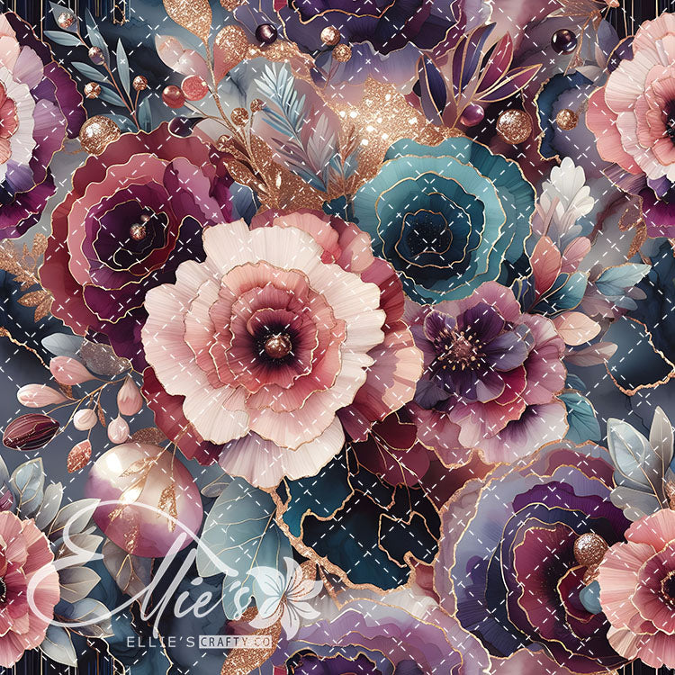 Marble Floral V2 24 Digital Images (Not Seamless)