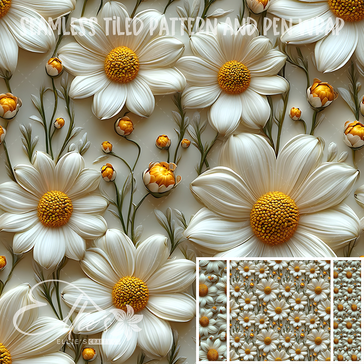 Floral 141 - Seamless Tiled Pattern Digital Images for Vinyl/Tumbler Wraps & Pen Wraps