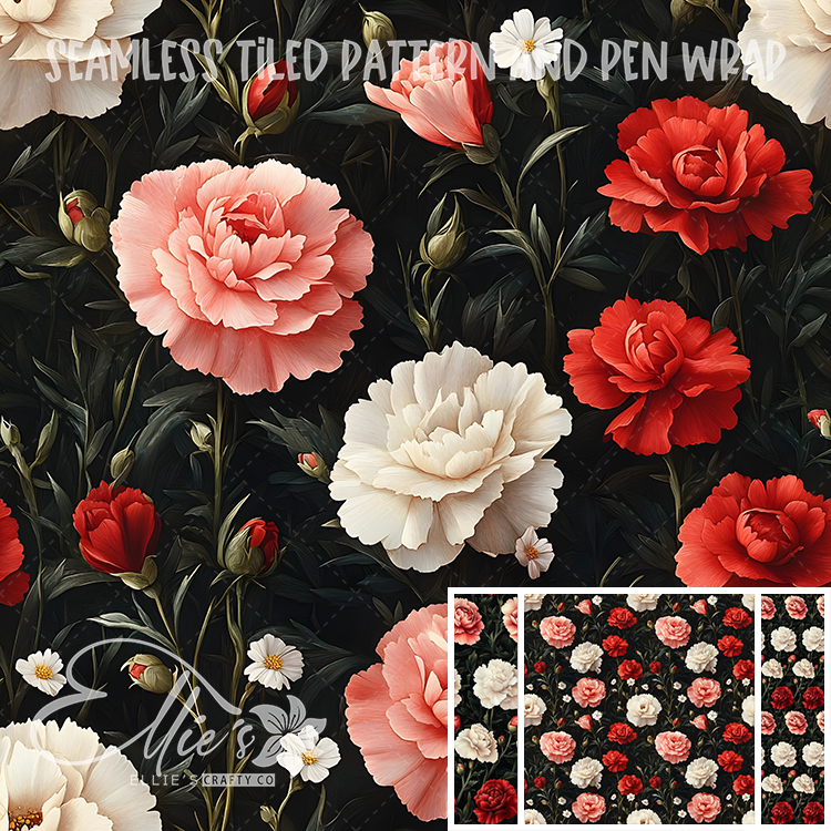 Floral 143 - Seamless Tiled Pattern Digital Images for Vinyl/Tumbler Wraps & Pen Wraps