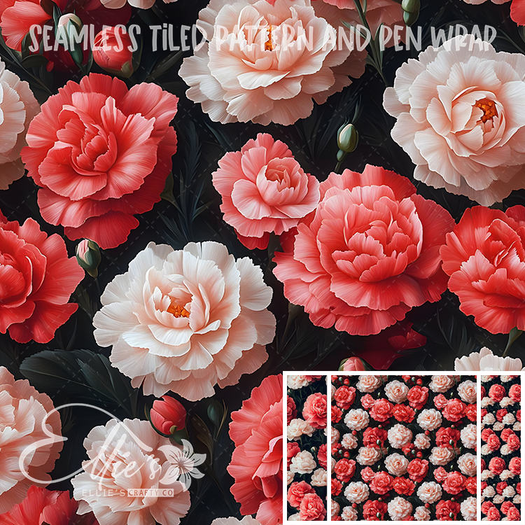 Floral 144 - Seamless Tiled Pattern Digital Images for Vinyl/Tumbler Wraps & Pen Wraps