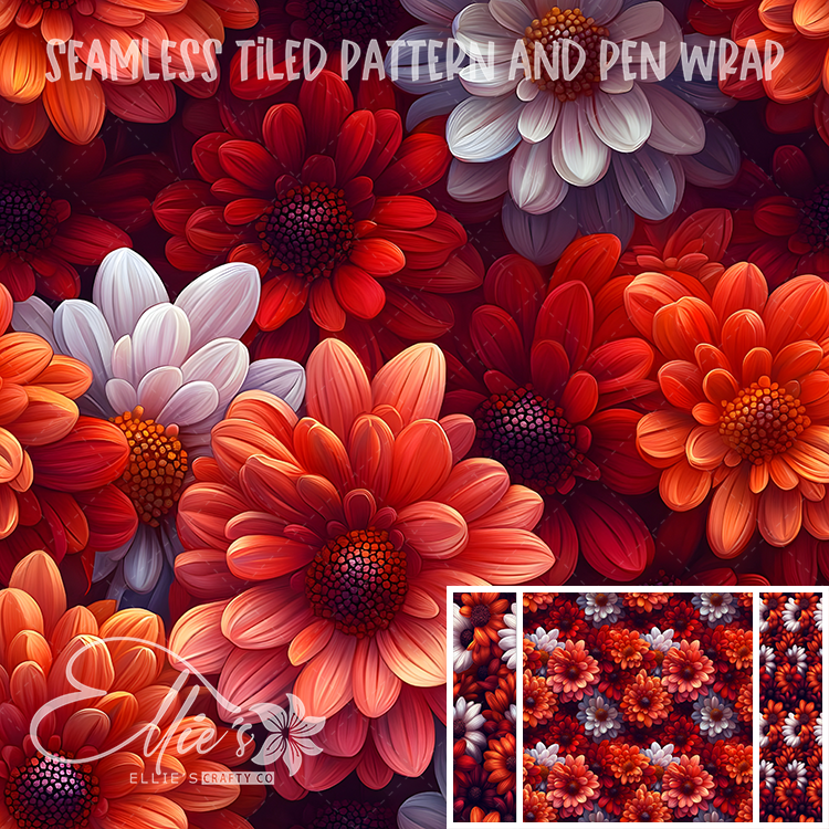 Floral 147 - Seamless Tiled Pattern Digital Images for Vinyl/Tumbler Wraps & Pen Wraps