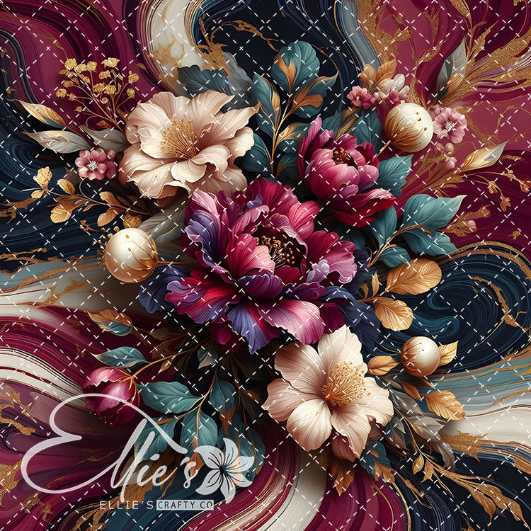 Marble Floral V1 22 Digital Images (Not Seamless)