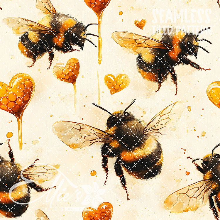 Bee Love Bundle 2 - 30 Tiled Pattern Digital Images (Seamless)